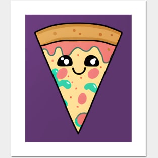 Pizza Slice Kawaii-Style Posters and Art